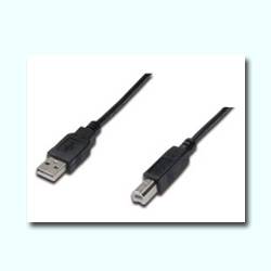 CABLE USB 2.0 TIPO A-B MACHO ---> MACHO DE 1.8 Mts. NEGRO (100% COBRE)
