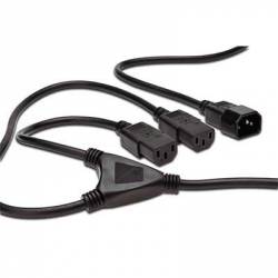 CABLE ALIMENTACION DOBLE IEC C13 HEMBRA - 1 IEC 14 MACHO DE 1.7 MTS.(C-8)