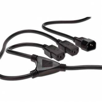 CABLE ALIMENTACION DOBLE IEC C13 HEMBRA - 1 IEC 14 MACHO DE 1.7 MTS.(C-8)