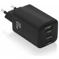 CARGADOR AISENS GAN 65W PD3.0 1*USB-C 20W + 1*USB-C 65W + 1*USB-A NEGRO