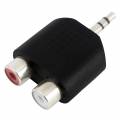 ADAPTADOR JACK 3.5MM ESTEREO - 2 x RCA HEMBRA