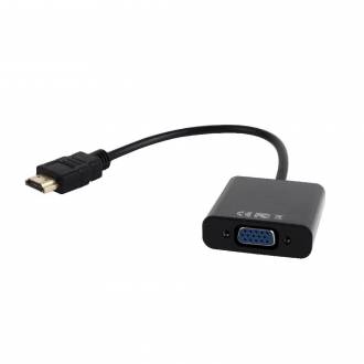 GEMBIRD CONVERTIDOR PASIVO COMPACTO HDMI A VGA CON AUDIO NEGRO LATIGUILLO