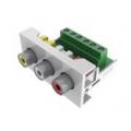 ROSETA MULTIMEDIA MODULO 3xRCA HEMBRA AUDIO/VIDEO (45x45mm)