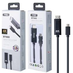 MTK CABLE TYPO C MACHO A HDMI MACHO 4K ULTRA HD NEGRO BT880