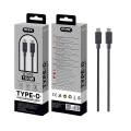 CABLE DATOS TYPE-C MACHO MACHO 2A BLANCO 100W 1 METRO