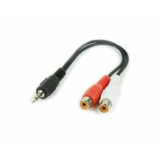 LATIGUILLO ADAPTADOR JACK 3.5MM ESTEREO - 2 x RCA HEMBRA 20CM
