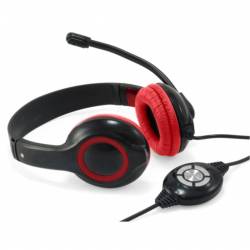 CONCEPTRONIC AURICULAR DIADEMA + MICROFONO ROJO USB