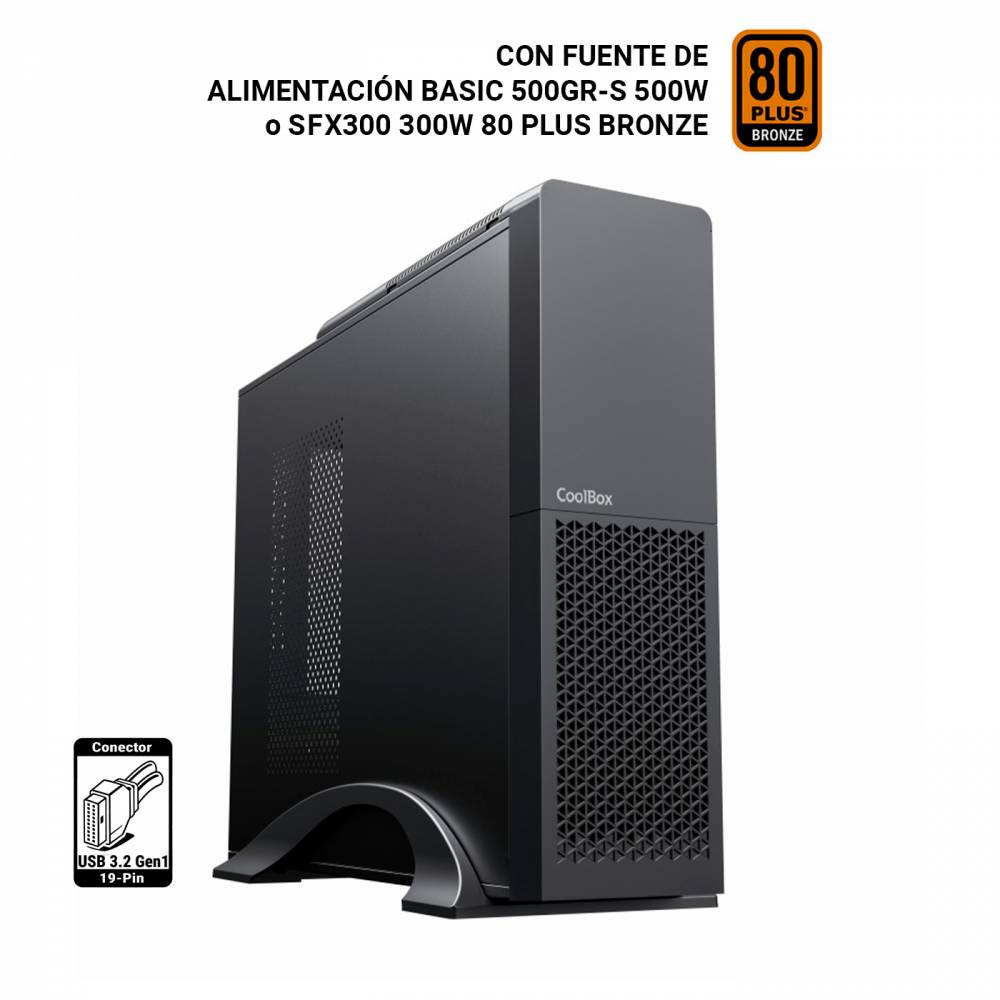 CAJA SLIM COOLBOX T300 500W mATX USB3.0 // PERFIL BAJO