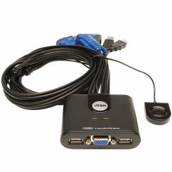 ATEN CONMUTADOR COMPACTO KVM USB 2x1 (CONMUTA POR BOTON)