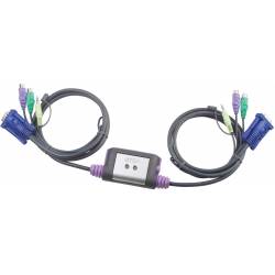 ATEN CONMUTADOR KVM 2X1 PS2 COMPACTO + AUDIO