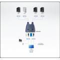 ATEN CONMUTADOR KVM COMPACTO 4 PUERTOS VGA USB + AUDIO + CABLES