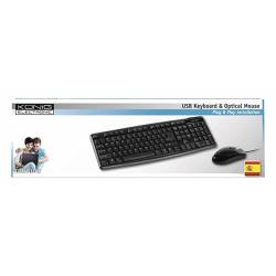 KONIG TECLADO + RATON MULTIMEDIA USB NEGRO