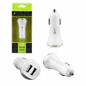 CARGADOR USB DE MECHERO 2.1A BAMBOO DOBLE USB VERDE