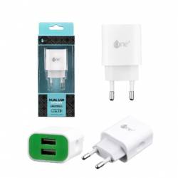 CARGADOR USB DE PARED 2.1A BAMBOO DOBLE USB VERDE