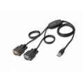 DIGITUS CONVERTIDOR USB 2.0 A 2 PUERTOS SERIE DB-9 MACHO