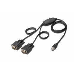DIGITUS CONVERTIDOR USB 2.0 A 2 PUERTOS SERIE DB-9 MACHO