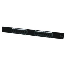 PANEL FRONTAL CON 16 CONEXIONES HEMBRAS RJ45 CATEGORIA 6 NEGRO