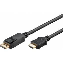 CABLE ADAPTADOR DE DISPLAY PORT MACHO A HDMI MACHO DE 1.8 Mts