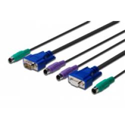 CABLE TRIPLE CONMUTADOR KVM DE 1.8 Mts.