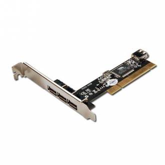 DIGITUS TARJETA PCI DE 3+1 PUERTOS USB 2.0 PERFIL BAJO