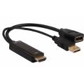 ADAPTADOR HDMI MACHO + USB - DISPLAY PORT HEMBRA