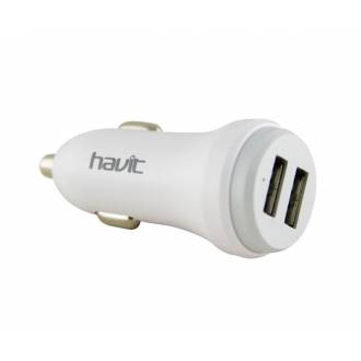 CARGADOR DE MECHERO DE COCHE A 2*USB 2.4A BLANCO