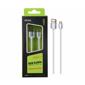 CABLE USB 2.0 TIPO A-B USB MACHO ---> MICRO USB MACHO DE 1M REVERSIBLE PLATEADO