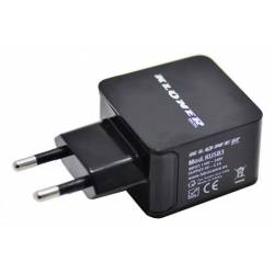 KLONER ALIMENTADOR USB DE PARED 5V 3.1A - 3 PUERTOS USB