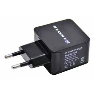 KLONER ALIMENTADOR USB DE PARED 5V 3.1A - 3 PUERTOS USB