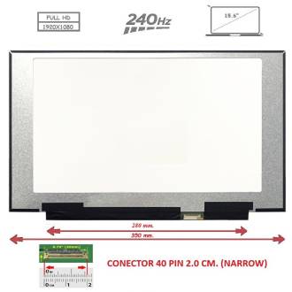 PANTALLA PORTATIL LED 15.6 BRILLO 30PIN NARROW FULLHD 240HZ SIN BRACKETS MATE