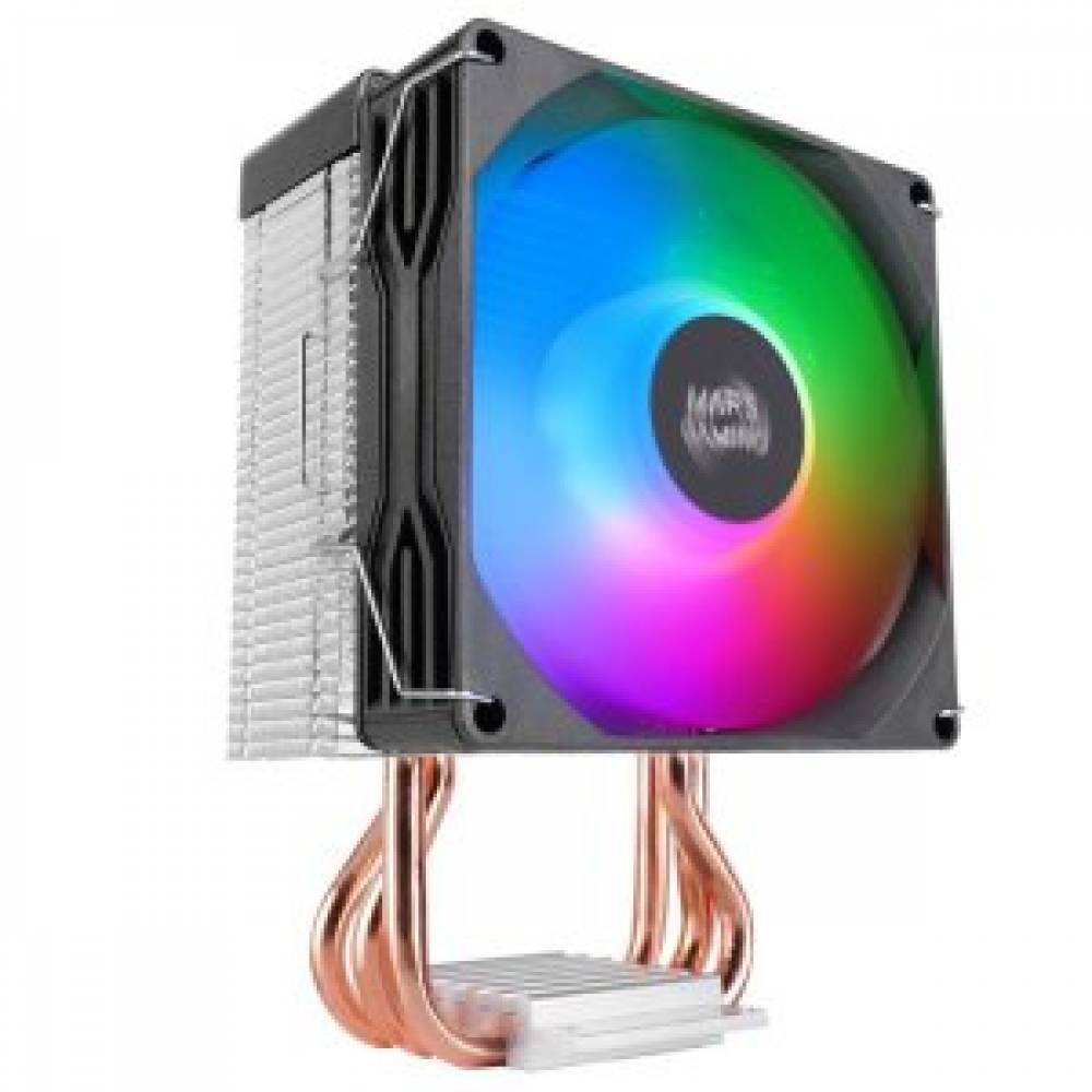 VENTILADOR CON DISIPADOR DE CPU MARS GAMING MCPUX3 TDP 190W PWM LOW PROFILE FRGB NEGRO