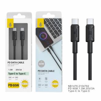 CABLE CARGA Y DATOS NB1476 QC PD TYPE-C 20V 3A 60W 1.5M