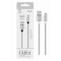 CABLE DE DATOS ONE+ IPHONE 5 / 6 / 7 ALUMINIO PLATA