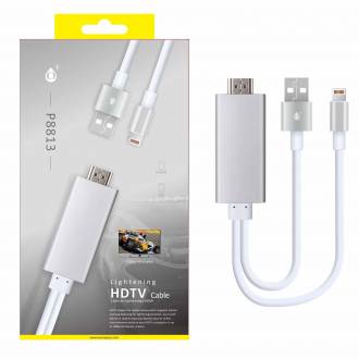 CABLE LIGHTNING 8 PIN A HDMI PARA IPAD - IPHONE 5/6/7 - 1080P
