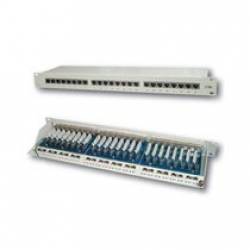 PANEL CON 24 CONECTORES HEMBRAS RJ45 CATEGORIA 5E APANTANTALLADO