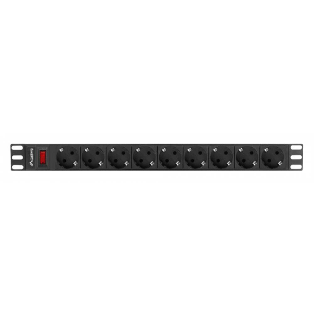 LANBERG REGLETA 1U 16A 9X SCHUKO RACK 19