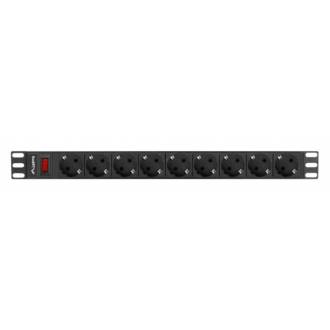 LANBERG REGLETA 1U 16A 9X SCHUKO RACK 19