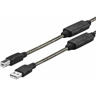 CABLE USB 2.0 TIPO A-B MACHO ---> MACHO DE 10 Mts. AMPLIFICADO