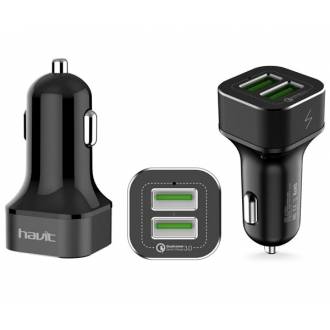 HAVIT ALIMENTADOR USB DE MECHERO DE COCHE 2 PUERTOS 2.4A CAR