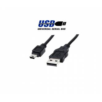CABLE USB 2.0 TIPO A-B MINI USB MACHO ---> USB MACHO 5 PINES DE 3 Mts.