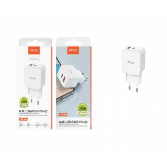 CARGADOR USB + TYPE C 25W BLANCO