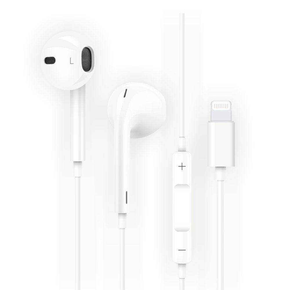 AURICULARES INTRAUDITIVOS LIGHTNING EARTECH HIP / MICRÓFONO / 1.2M / BLANCOS / TEC1201 / TECH ONE