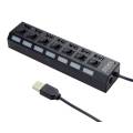GEMBIRD HUB USB 2.0 - 7 PUERTOS CON ALIMENTADOR NEGRO