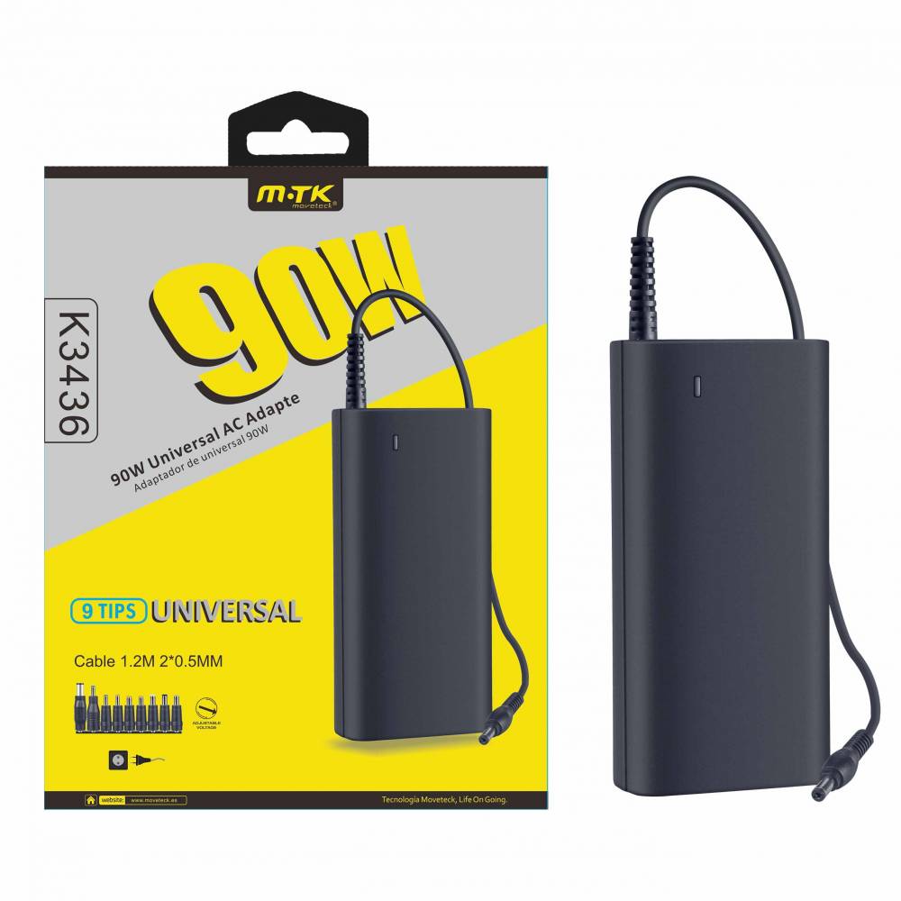 MTK K3436 ALIMENTADOR UNIVERSAL 90W PORTATIL 9 CONECTORES