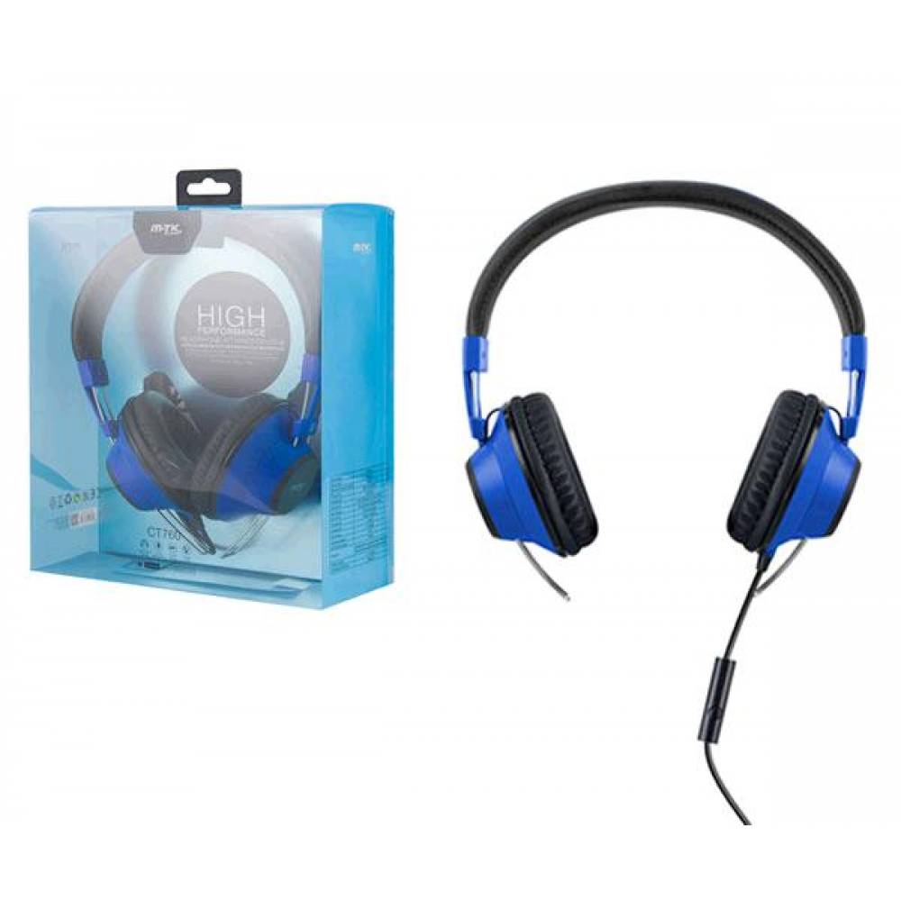 AURICULAR CON MICROFONO KIRA CT760 SUPERBASS AZUL