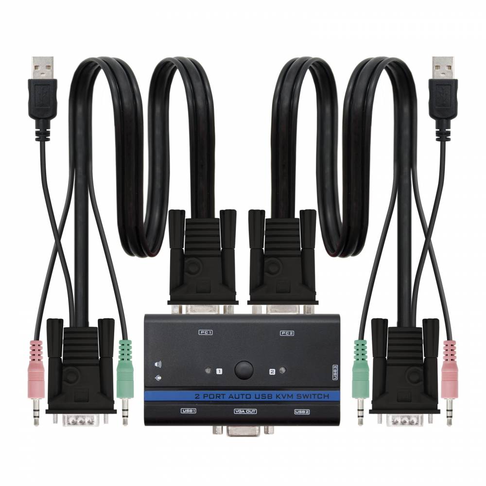 NANOCABLE CONMUTADOR KVM 2X1 USB + AUDIO