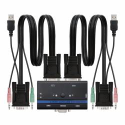 NANOCABLE CONMUTADOR KVM 2X1 USB + AUDIO