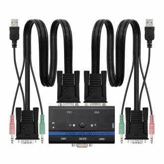 NANOCABLE CONMUTADOR KVM 2X1 USB + AUDIO