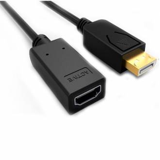 CABLE ADAPTADOR DISPLAYPORT MACHO ---> HDMI HEMBRA 10 CM