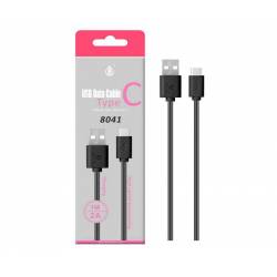 CABLE USB MACHO 2.0 TIPO A - USB 3.1 TIPO C - 1 MTS - NEGRO/ROJO 8041 ONE+